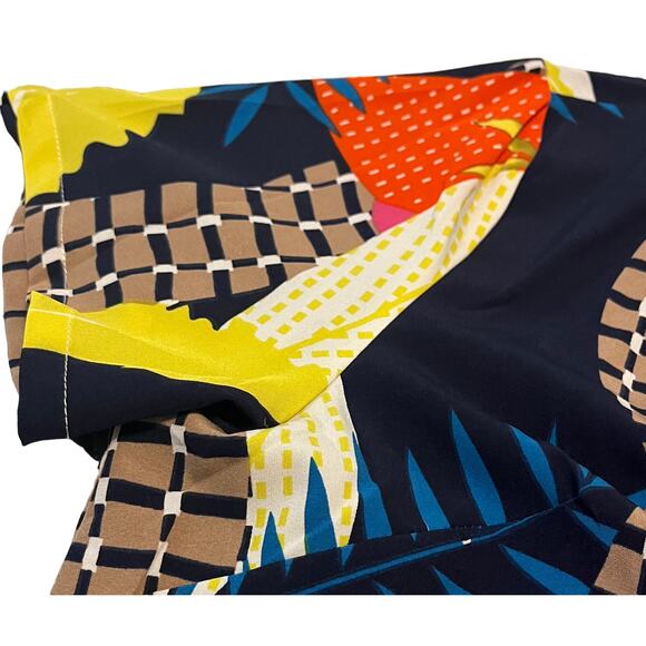 NO MFG. TAG SHORT SLEEVE MIDI FIT & FLARE DRESS, WOMENS, XL, MULTICOLOR ABSTRACT - Picture 7 of 10